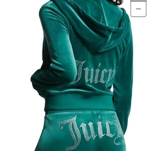 Brand new Juicy couture velour rhinestone jade green tracksuit!